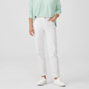 Eileen Fisher white jeans organic cotton stretchy Size 18